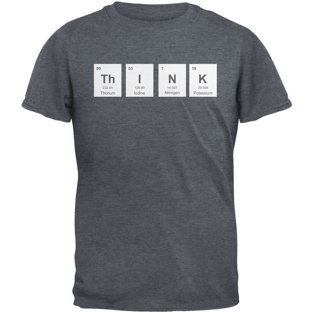 ThINK Periodic Elements Dark Heather Adult T-Shirt Men's T-Shirts Old Glory 2XL Grey