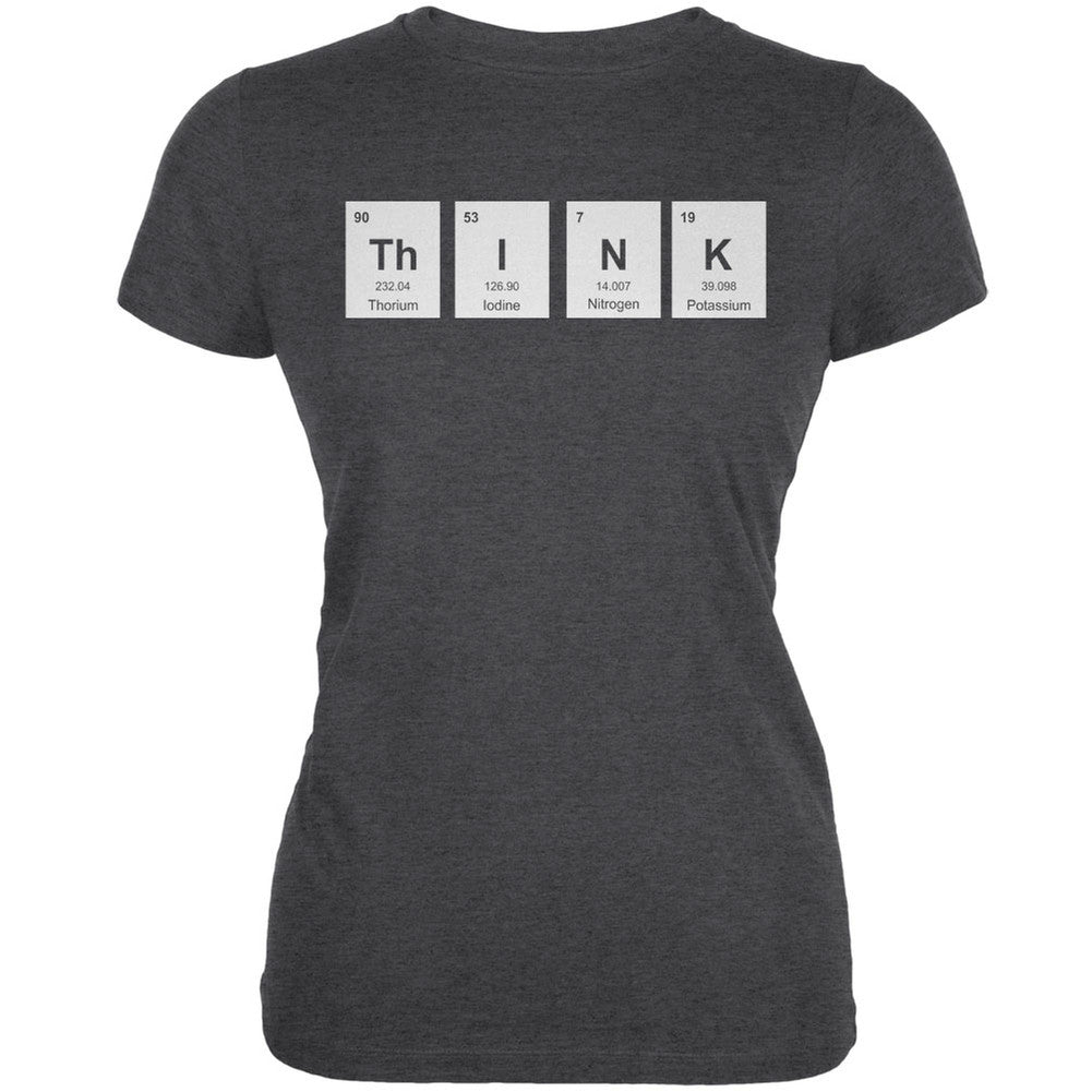ThINK Periodic Elements Juniors Dark Grey Heather Soft T-Shirt Juniors T-Shirts Old Glory 2XL Grey