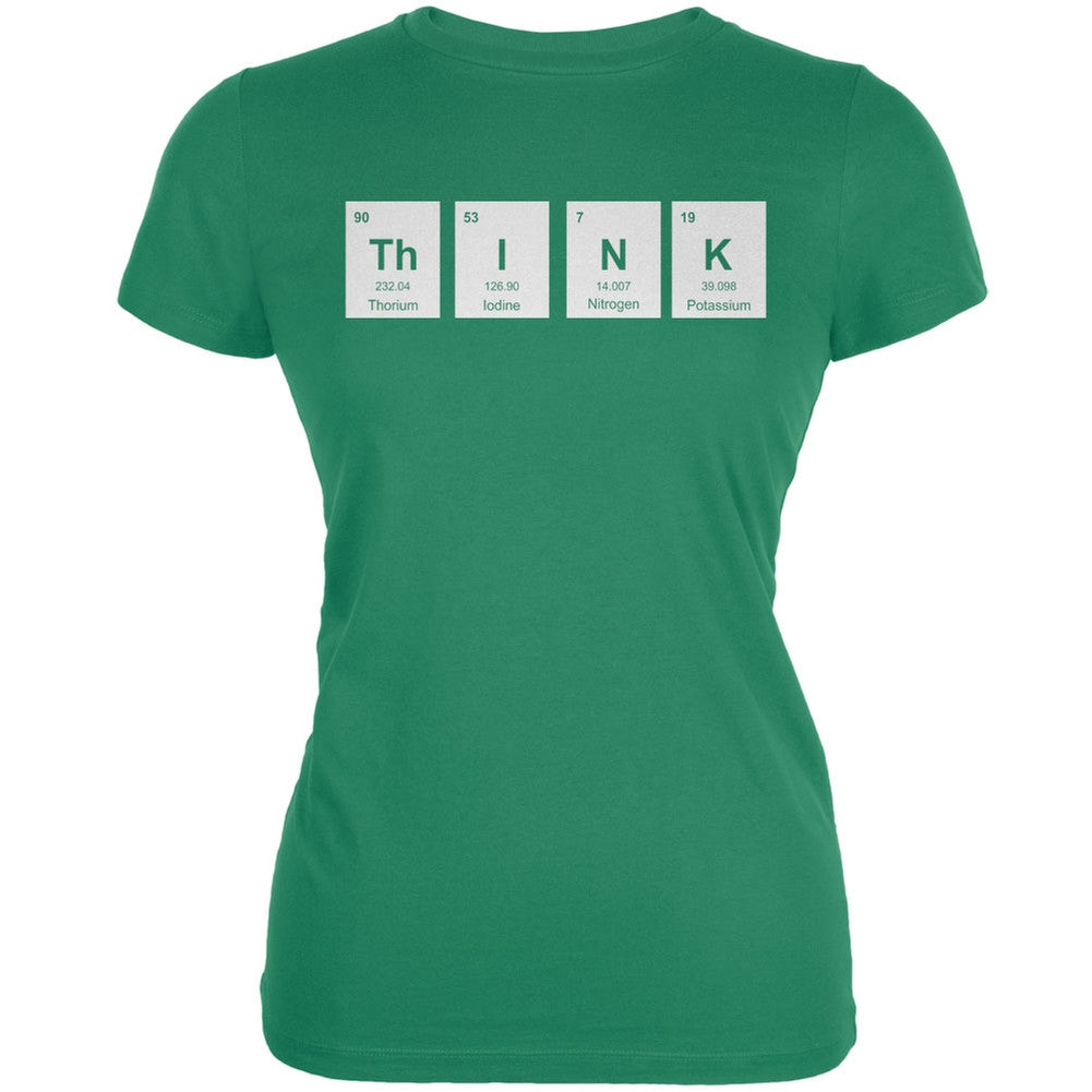 ThINK Periodic Elements Kelly Green Juniors Soft T-Shirt Juniors T-Shirts Old Glory 2XL Green