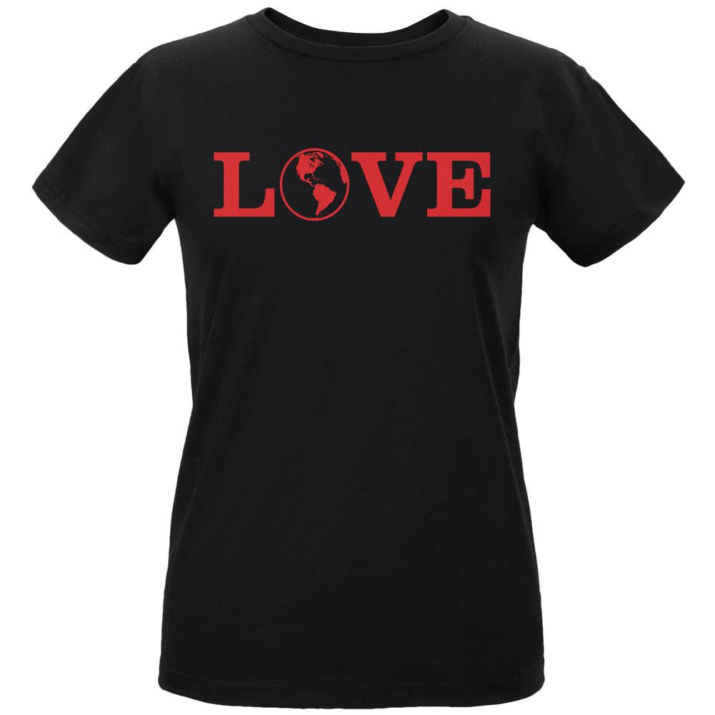 Earth Day - Love Earth Women's Organic Black T-Shirt Women's T-Shirts Old Glory LG Black