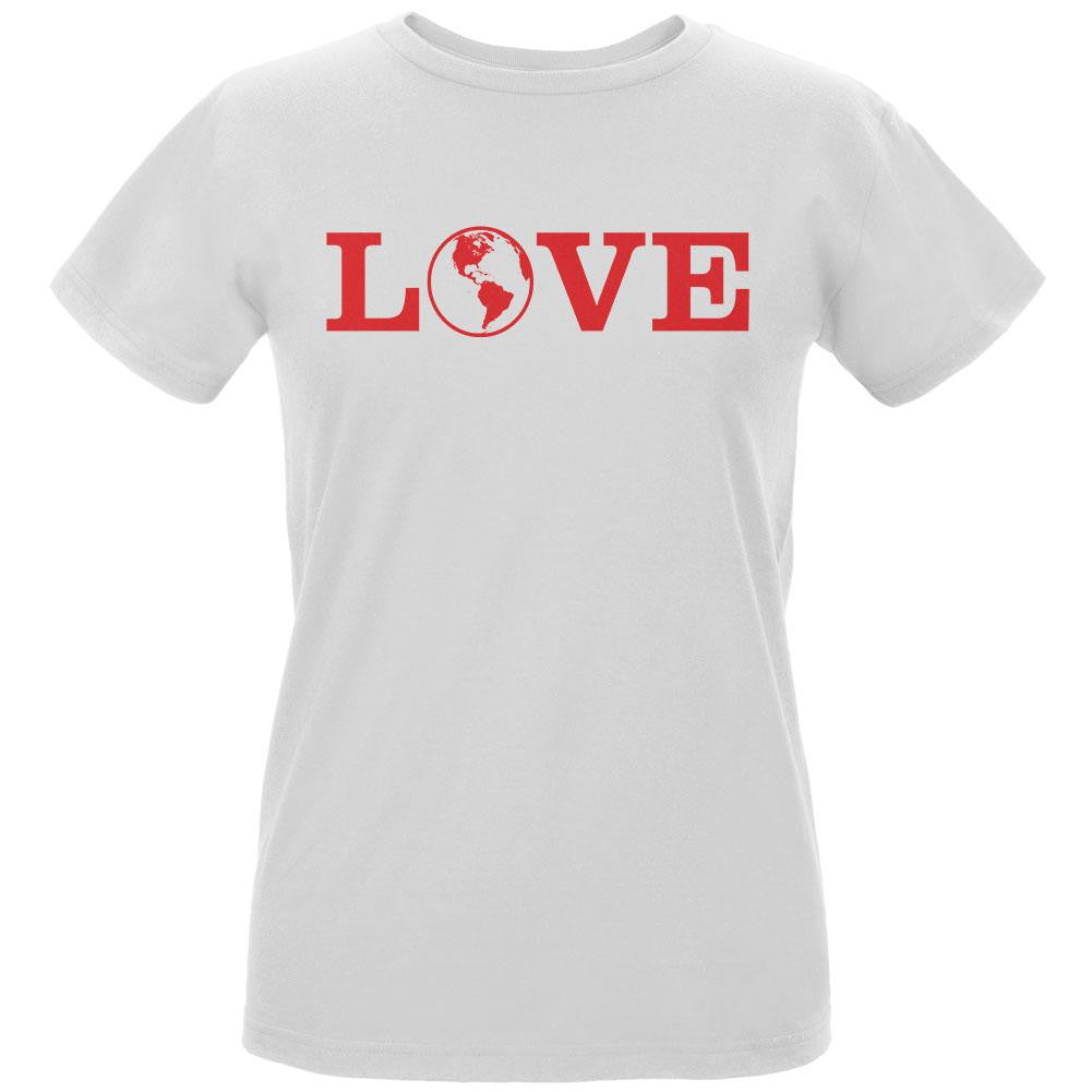 Earth Day - Love Earth Women's Organic White T-Shirt Women's T-Shirts Old Glory LG White