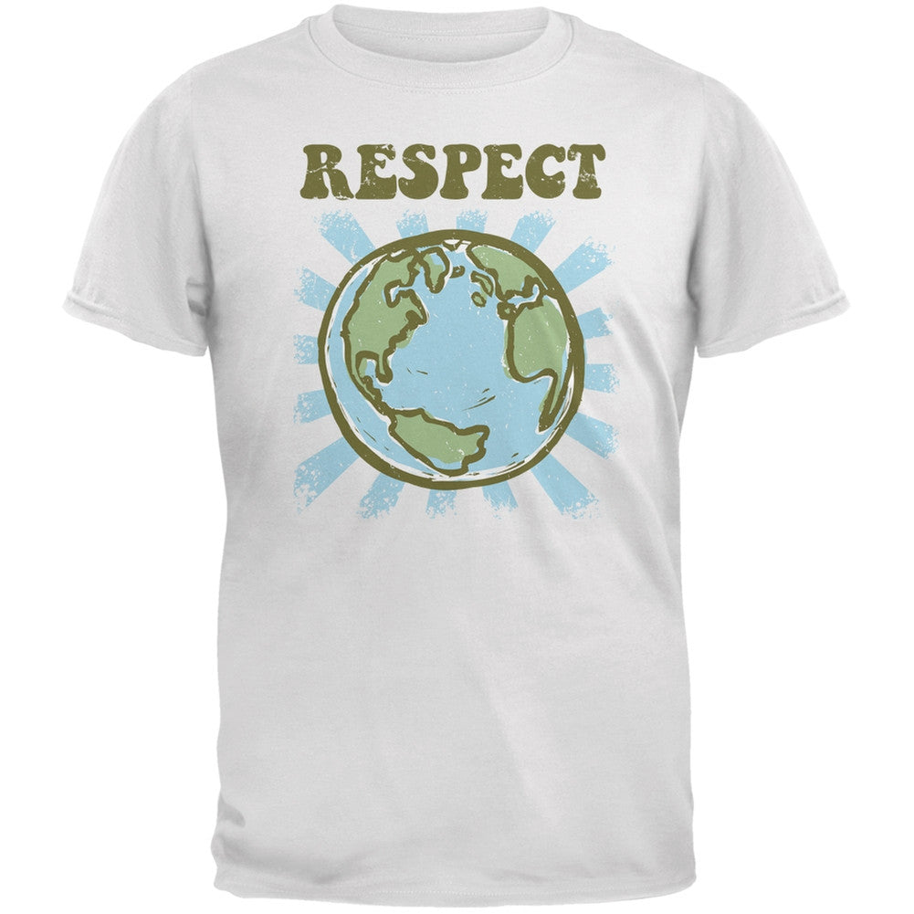 Earth Day - Respect Earth White Youth T-Shirt Youth T-Shirts Old Glory LG White
