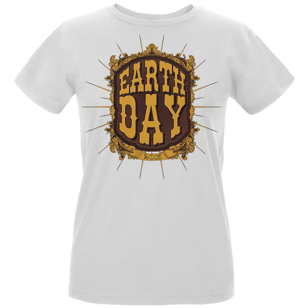 Earth Day - Vintage Earth Day 2015 Women's Organic White T-Shirt Women's T-Shirts Old Glory LG White