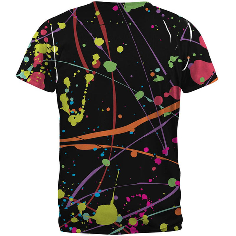 Splatter Paint Black All Over Adult T-Shirt Men's T-Shirts Old Glory