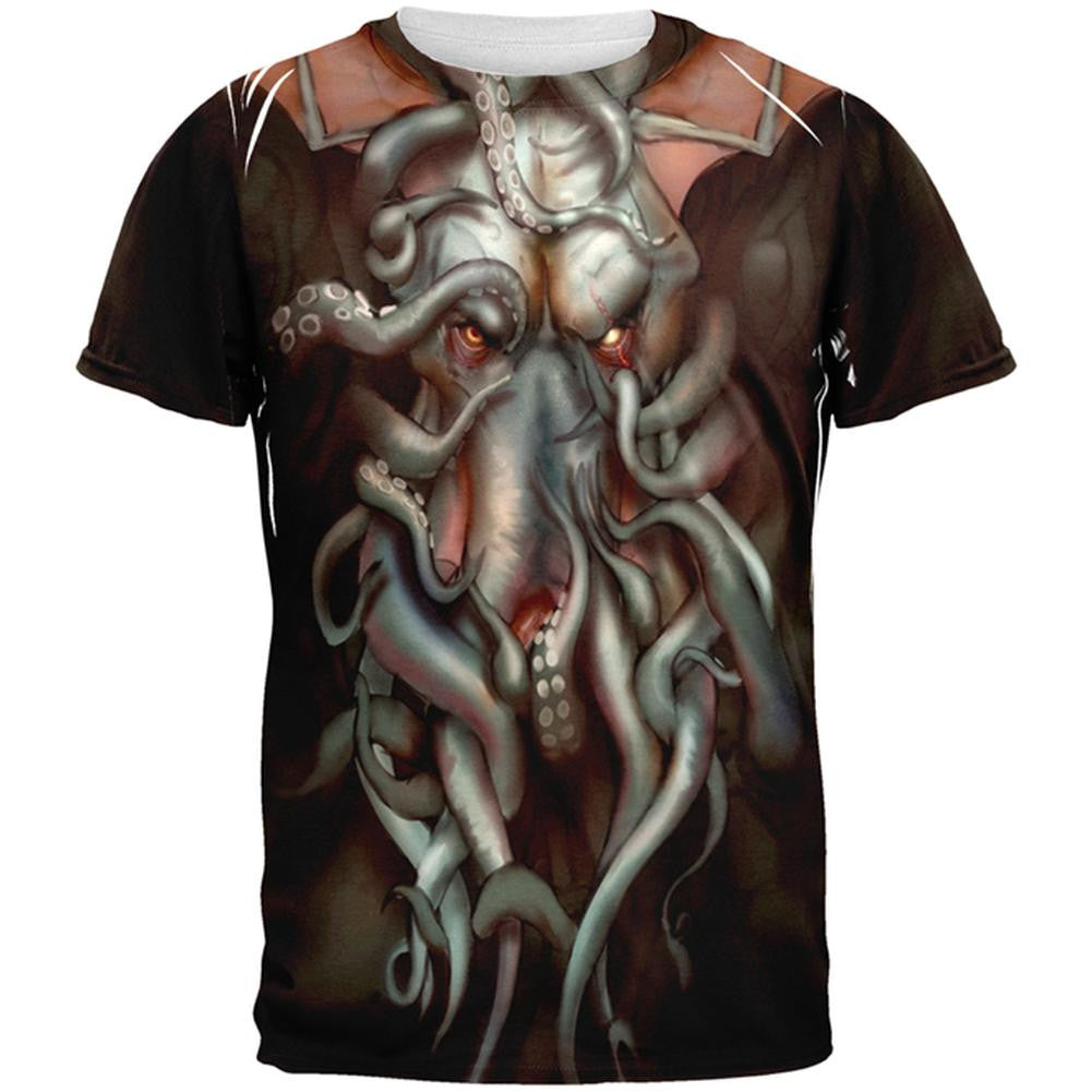 Call of Cthulhu All Over Adult T-Shirt Men's T-Shirts Old Glory 2XL White