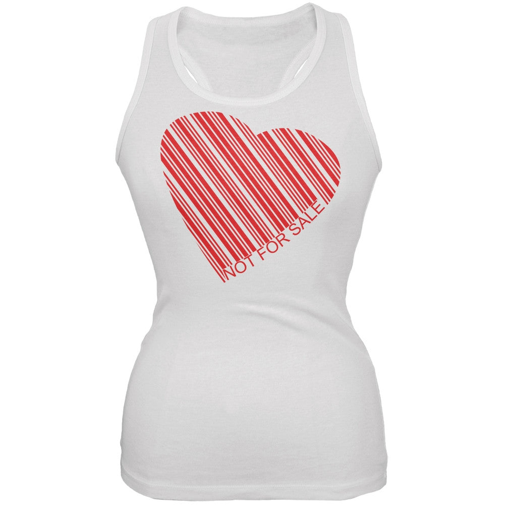 Not For Sale Heart White Juniors Soft Tank Top Juniors Tank Tops Old Glory 2XL White
