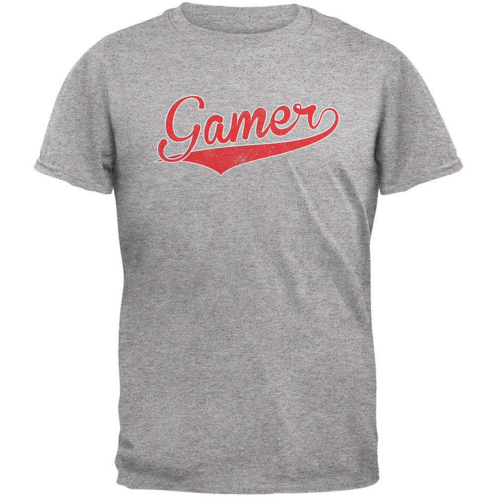 Gamer Heather Grey Adult T-Shirt Men's T-Shirts Old Glory 2XL Grey