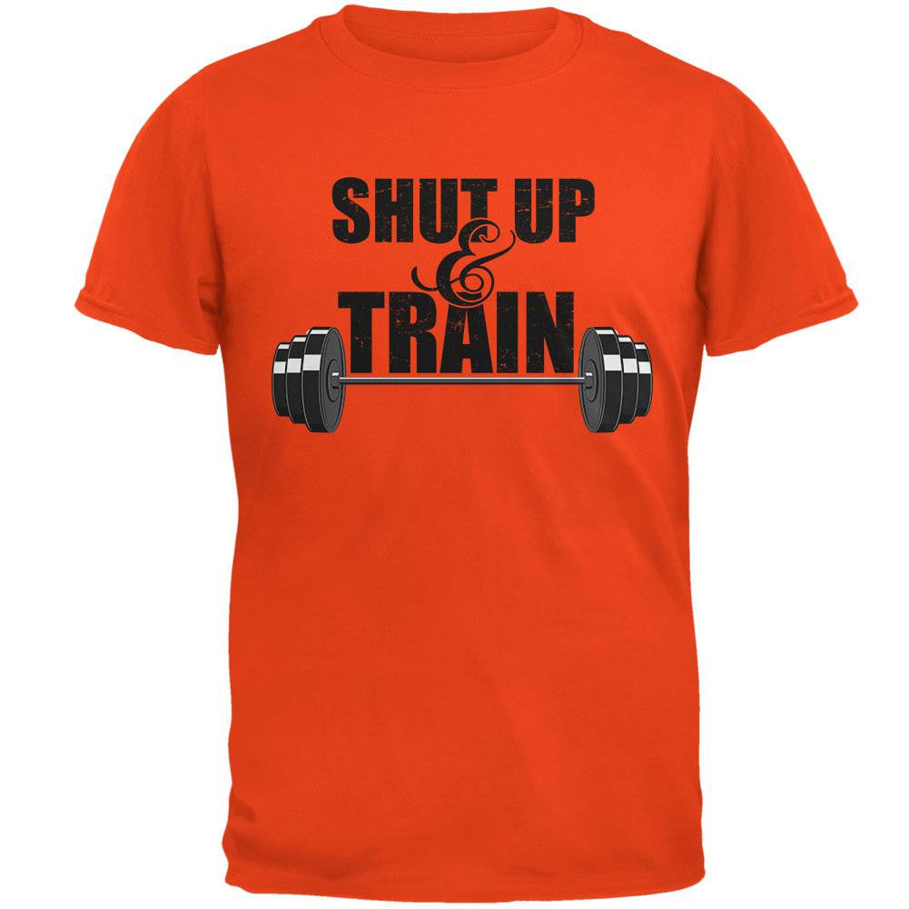 Shut Up & Train Orange Adult T-Shirt Men's T-Shirts Old Glory 2XL Orange