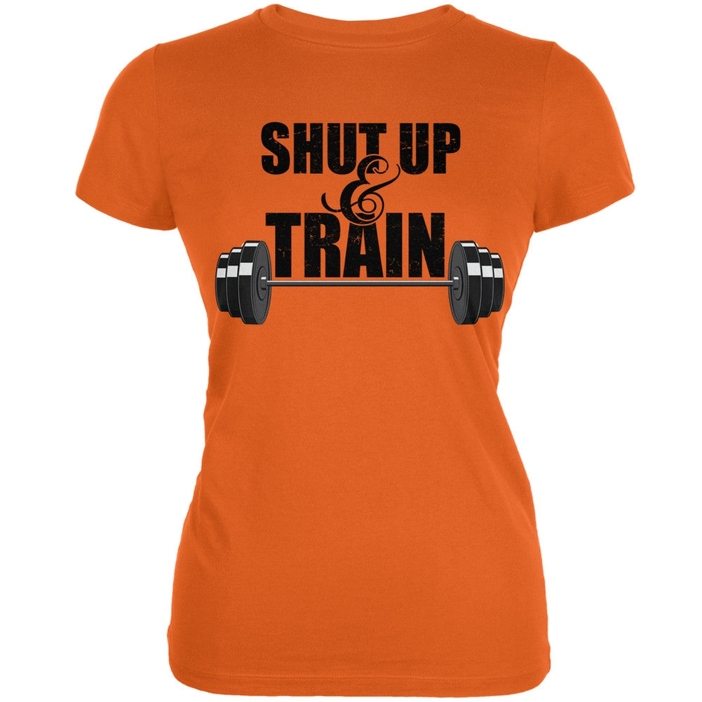 Shut Up & Train Orange Juniors Soft T-Shirt Juniors T-Shirts Old Glory 2XL Orange