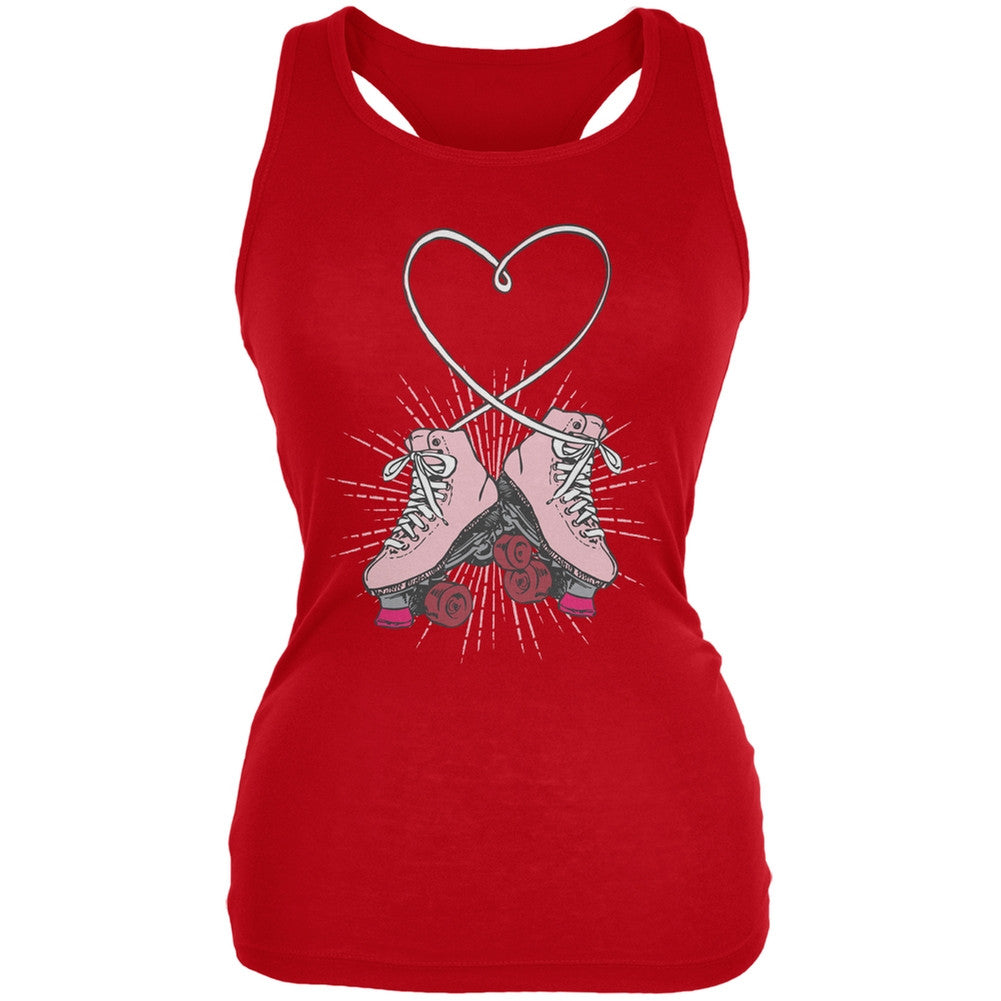 Roller Skate Heart Red Juniors Soft Tank Top Juniors Tank Tops Old Glory 2XL Red
