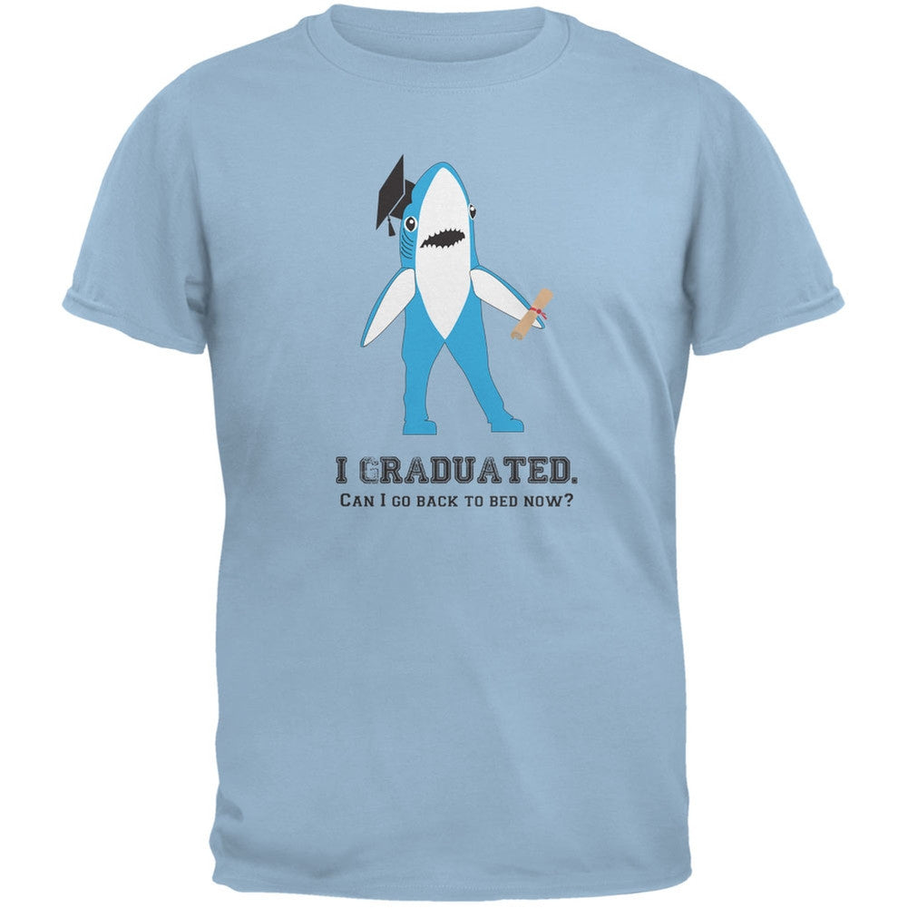 Graduation - Left Shark I Graduated Light Blue Adult T-Shirt Men's T-Shirts Old Glory 2XL Blue