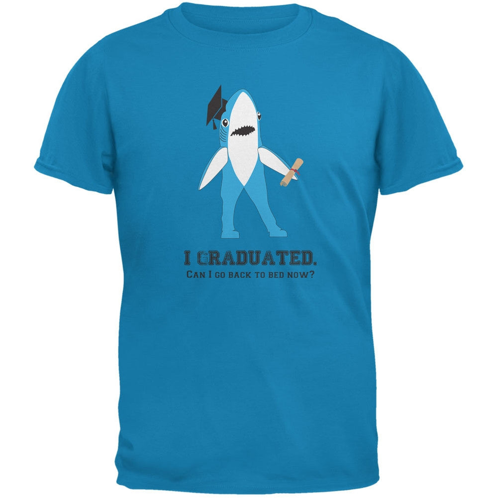 Graduation - Left Shark I Graduated Sapphire Blue Adult T-Shirt Men's T-Shirts Old Glory 2XL Blue
