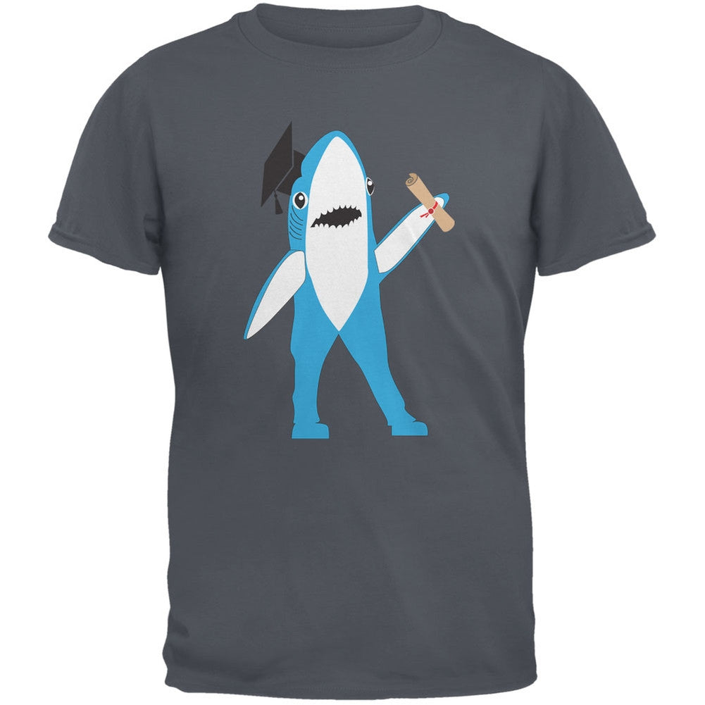 Graduation - Left Shark Proud Graduate Charcoal Grey Adult T-Shirt Men's T-Shirts Old Glory 2XL Grey