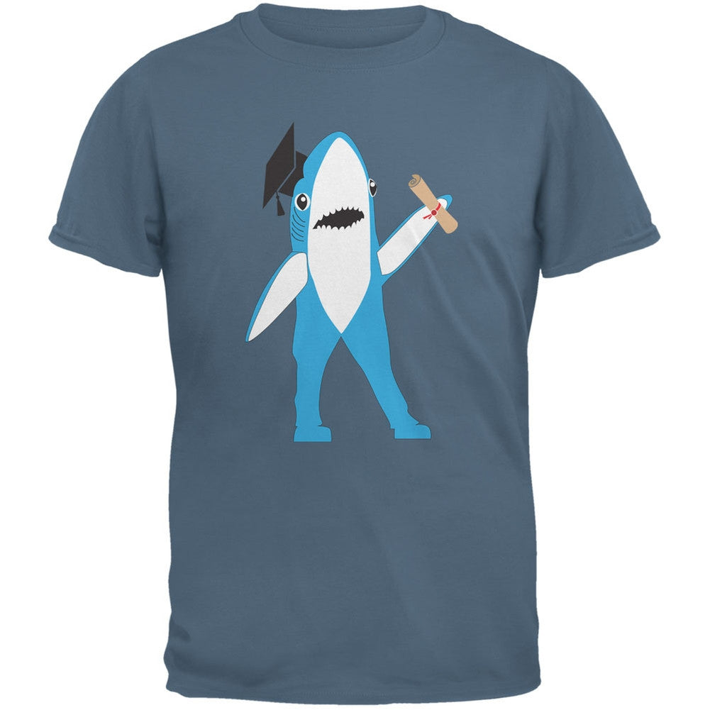 Graduation - Left Shark Proud Graduate Indigo Blue Adult T-Shirt Men's T-Shirts Old Glory 2XL Blue
