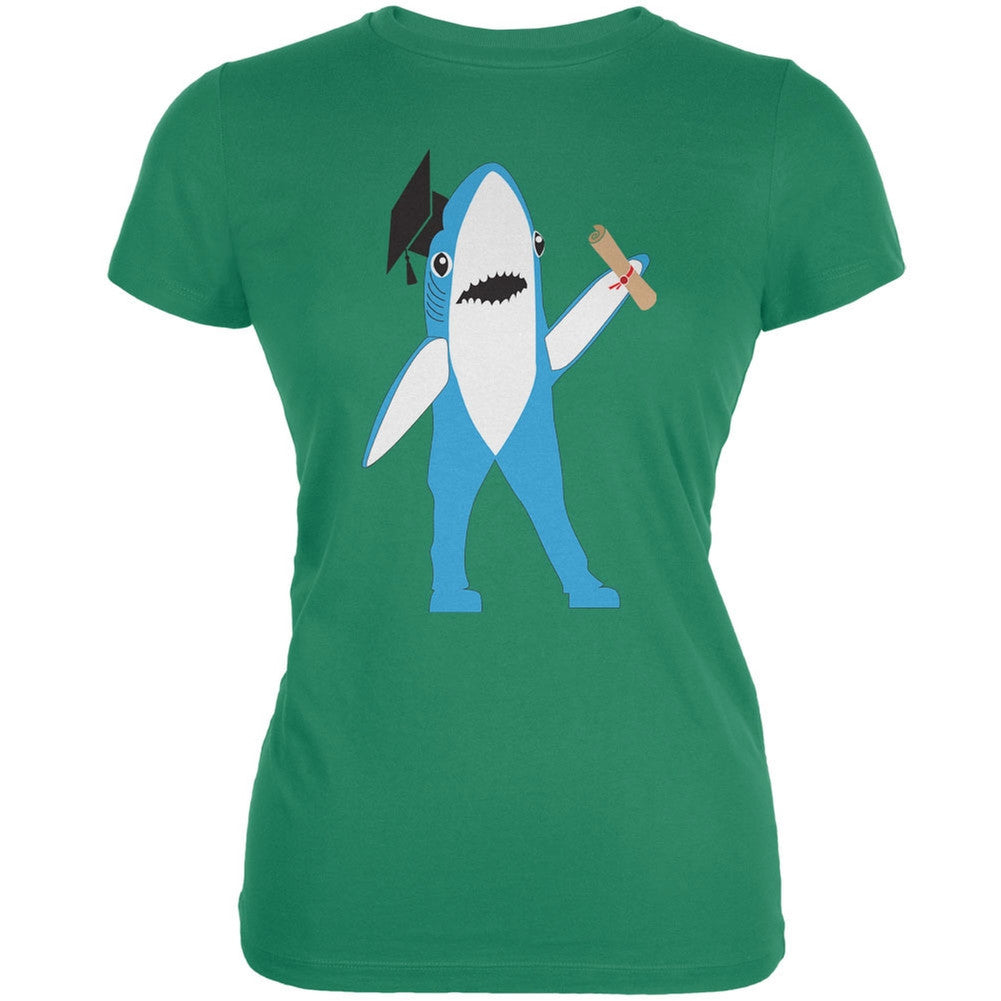 Graduation - Left Shark Proud Graduate Kelly Green Juniors Soft T-Shirt Juniors T-Shirts Old Glory 2XL Green