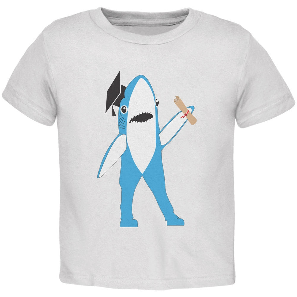 Graduation - Left Shark Proud Graduate White Toddler T-Shirt Toddler T-Shirts Old Glory 2T White