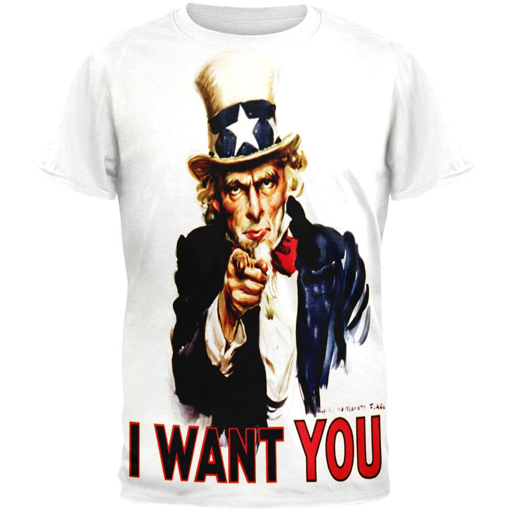 Uncle Sam Wants You All Over Adult T-Shirt Men's T-Shirts Old Glory 2XL Multi