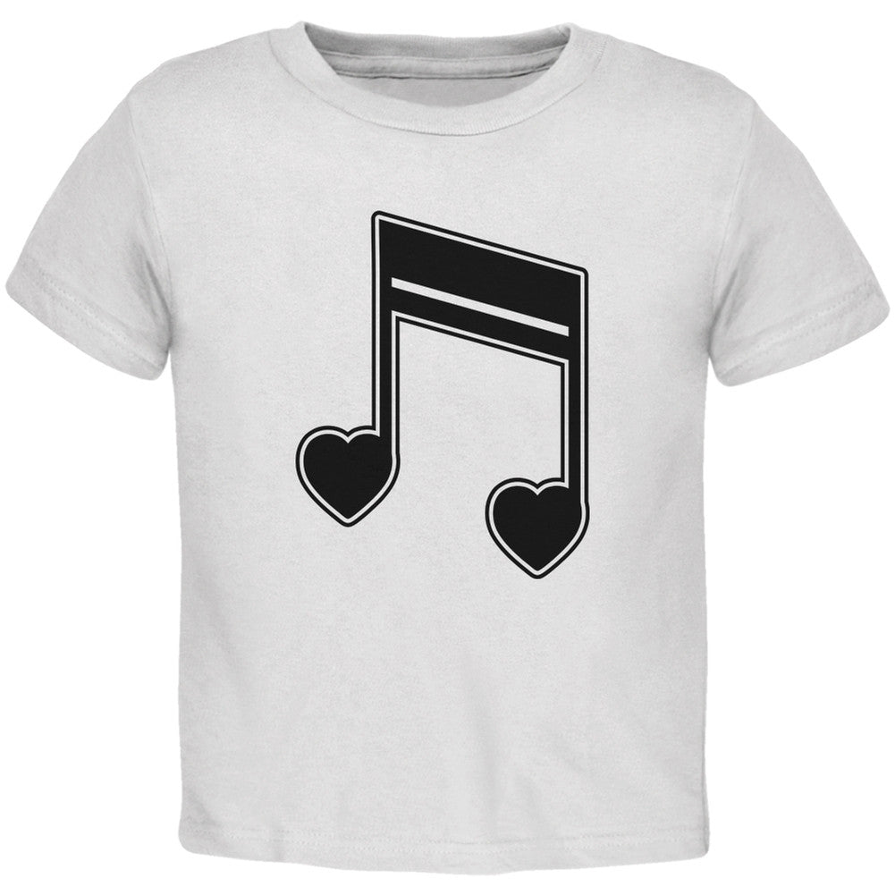 16th Note Hearts White Toddler T-Shirt Toddler T-Shirts Old Glory 2 Toddler White