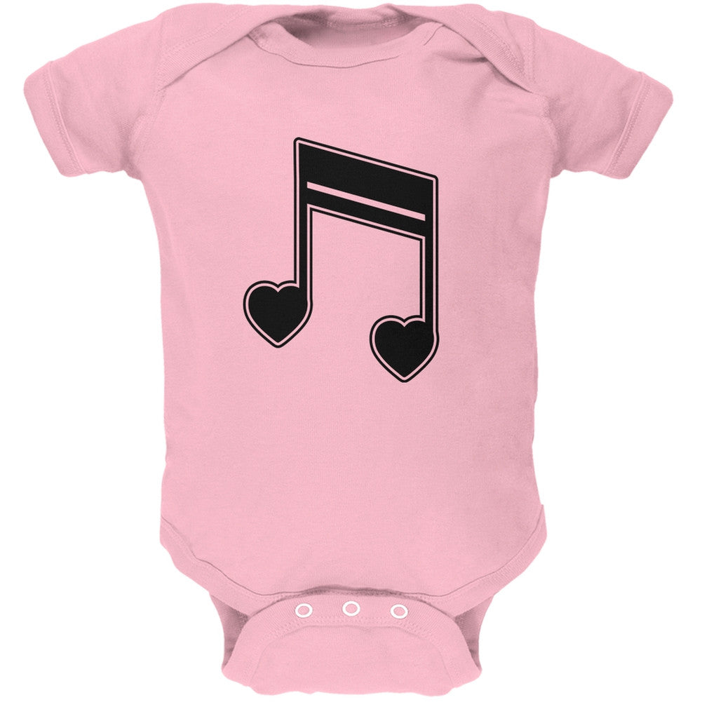 16th Note Hearts Light Pink Soft Baby One Piece Baby One Piece Old Glory 0-3M Pink