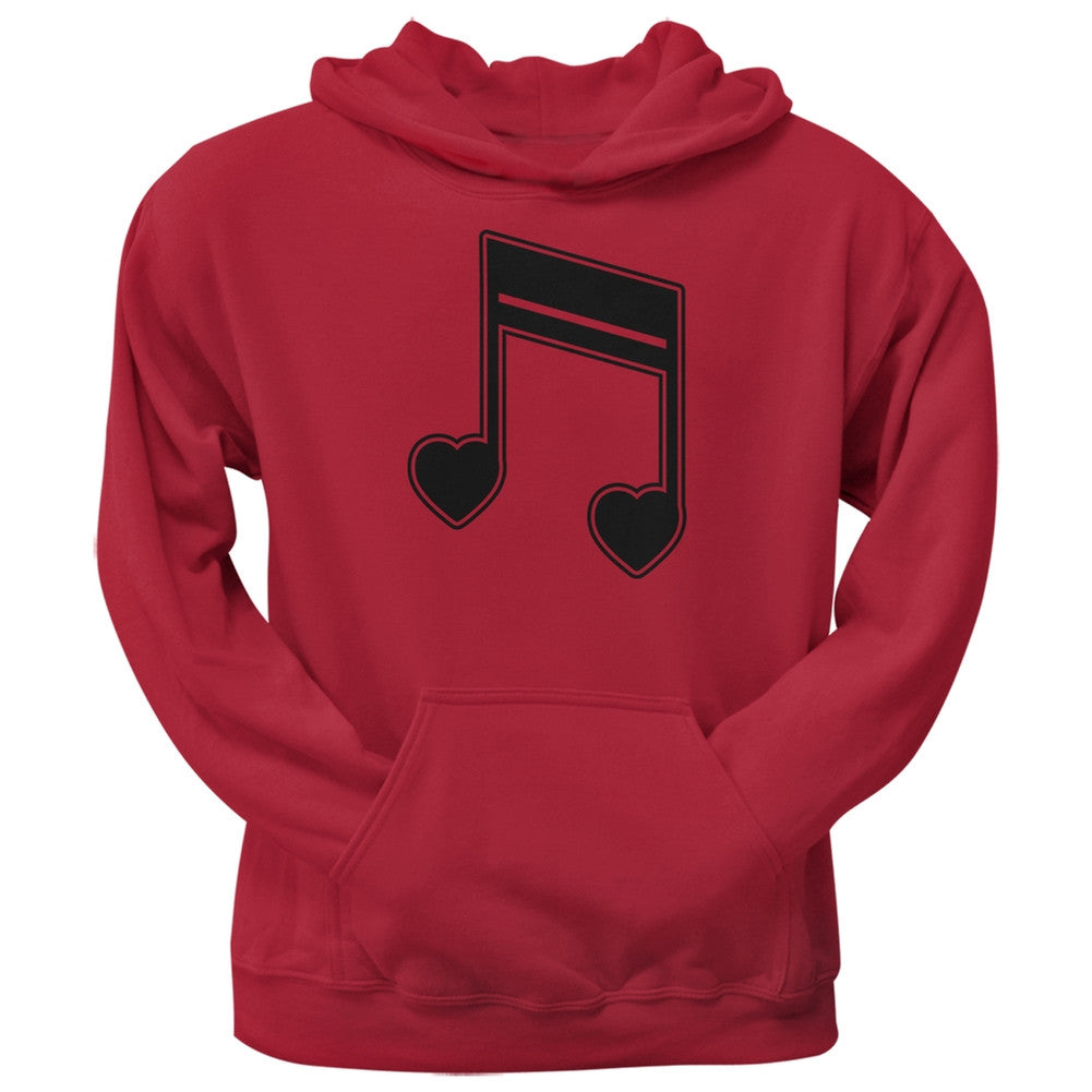 16th Note Hearts Red Adult Hoodie Men's Hoodies Old Glory 2XL Red