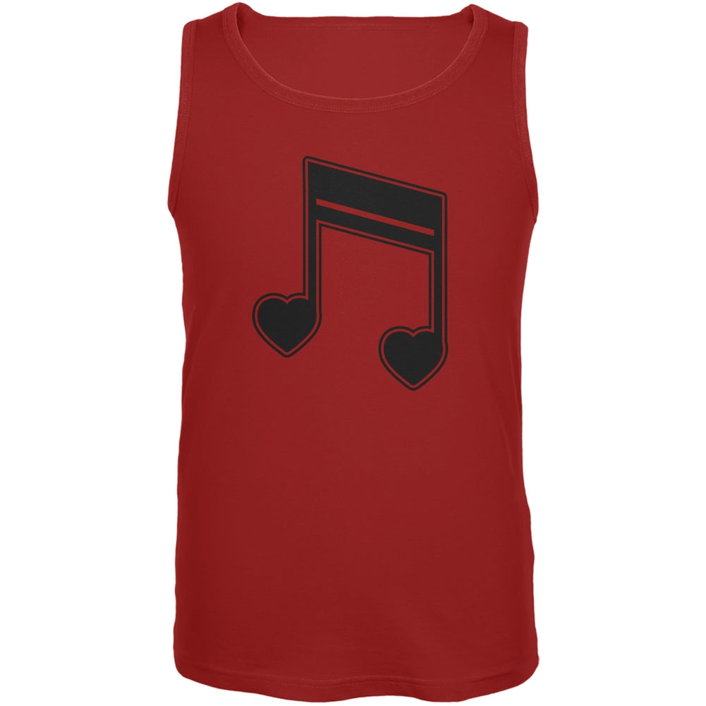 16th Note Hearts Red Adult Tank Top Men's Tank Tops Old Glory 2XL Red