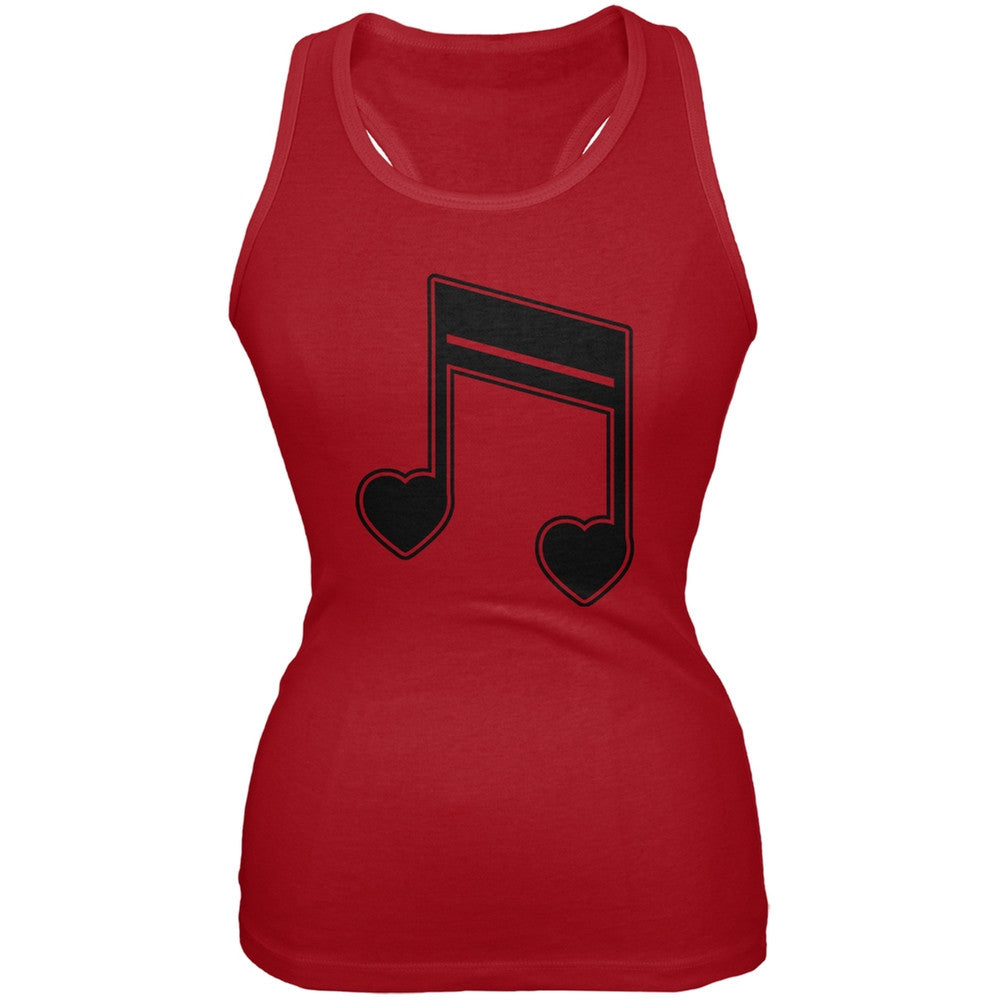 16th Note Hearts Red Soft Juniors Tank Juniors Tank Tops Old Glory 2XL Red