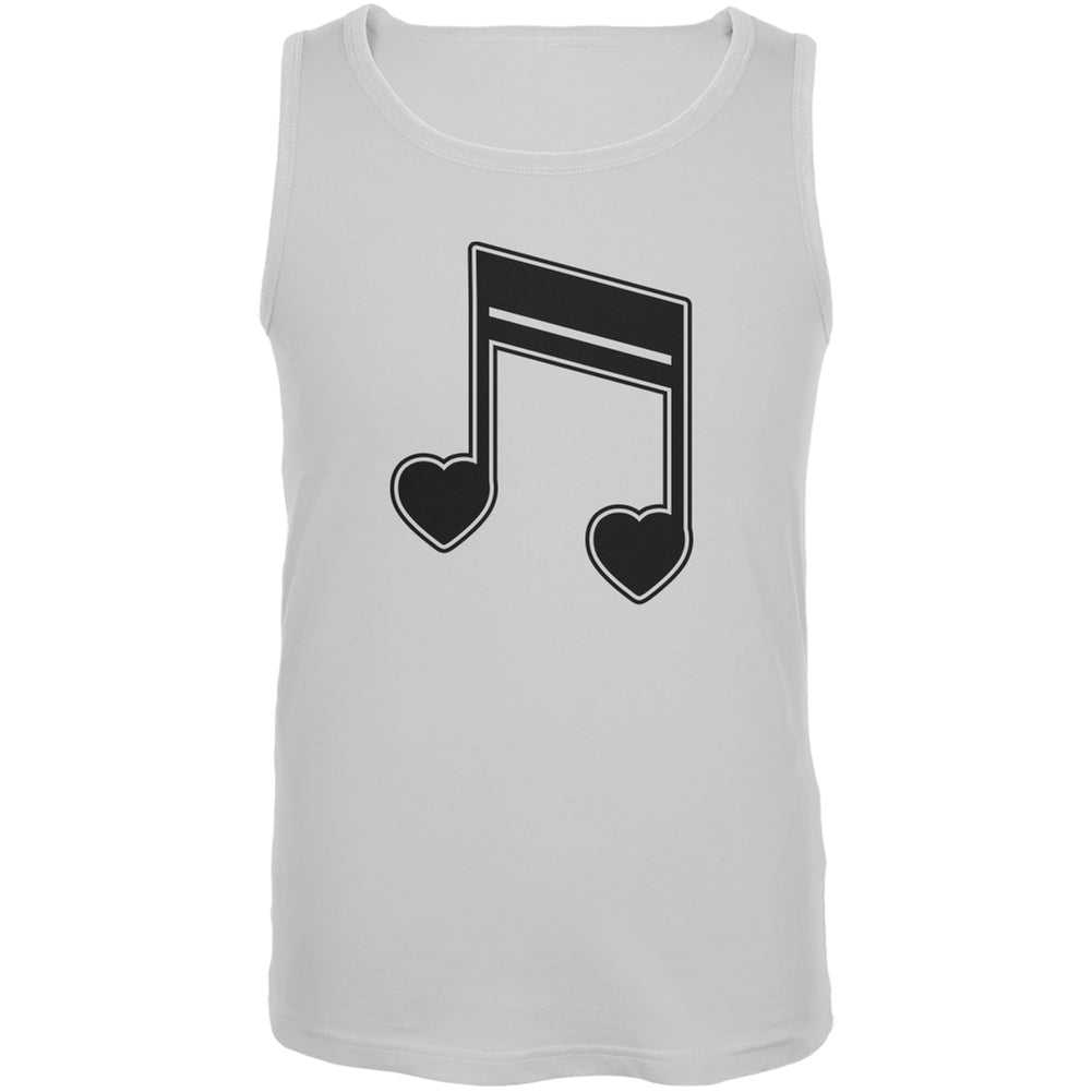 16th Note Hearts White Adult Tank Top Men's Tank Tops Old Glory 2XL White