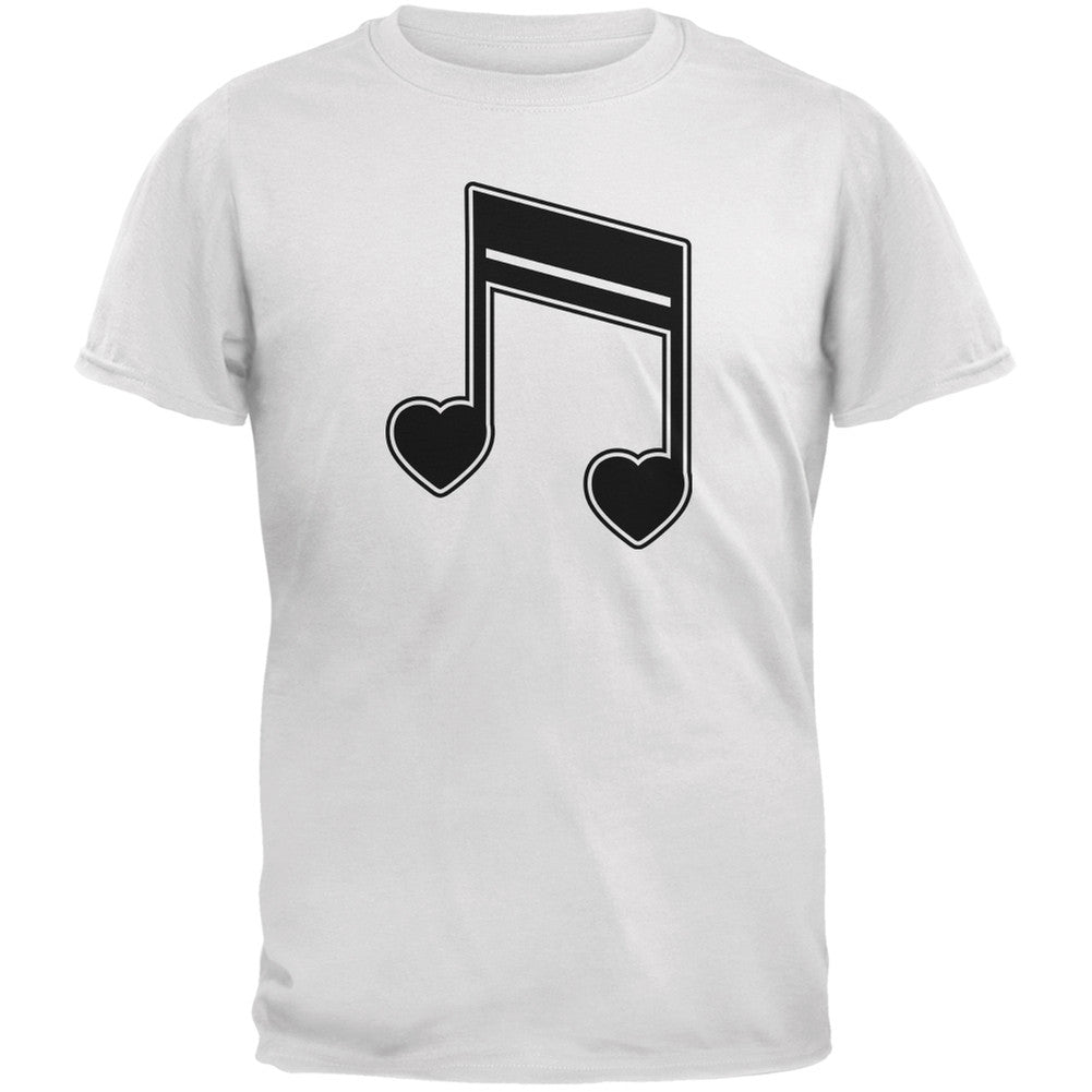 16th Note Hearts White Youth T-Shirt Youth T-Shirts Old Glory LG White