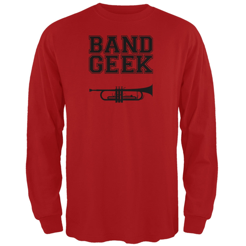 Band Geek Trumpet Red Adult Long Sleeve T-Shirt Men's Long Sleeves Old Glory 2XL Red