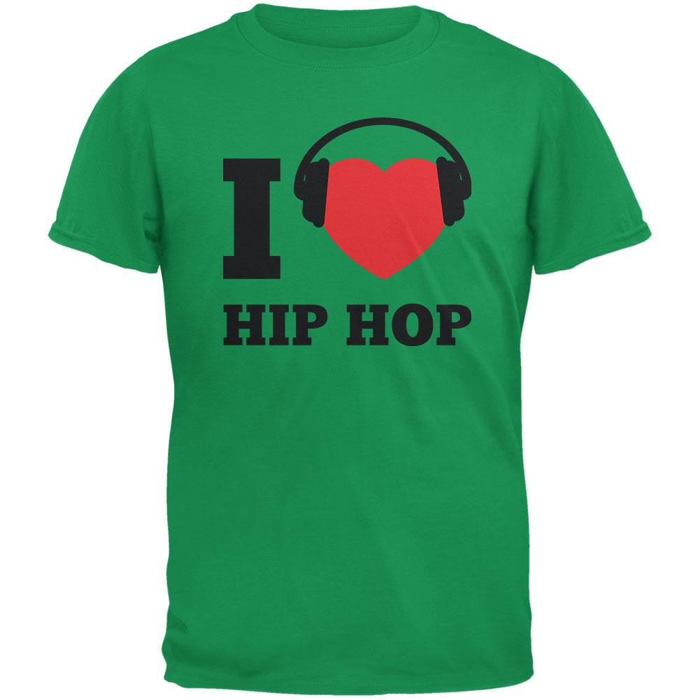 I Heart Hip Hop Irish Green Adult T-Shirt Men's T-Shirts Old Glory SM Green