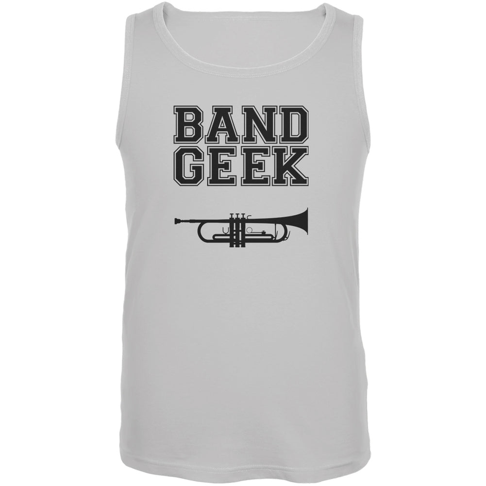 Band Geek Trumpet White Adult Tank Top Men's Tank Tops Old Glory 2XL White
