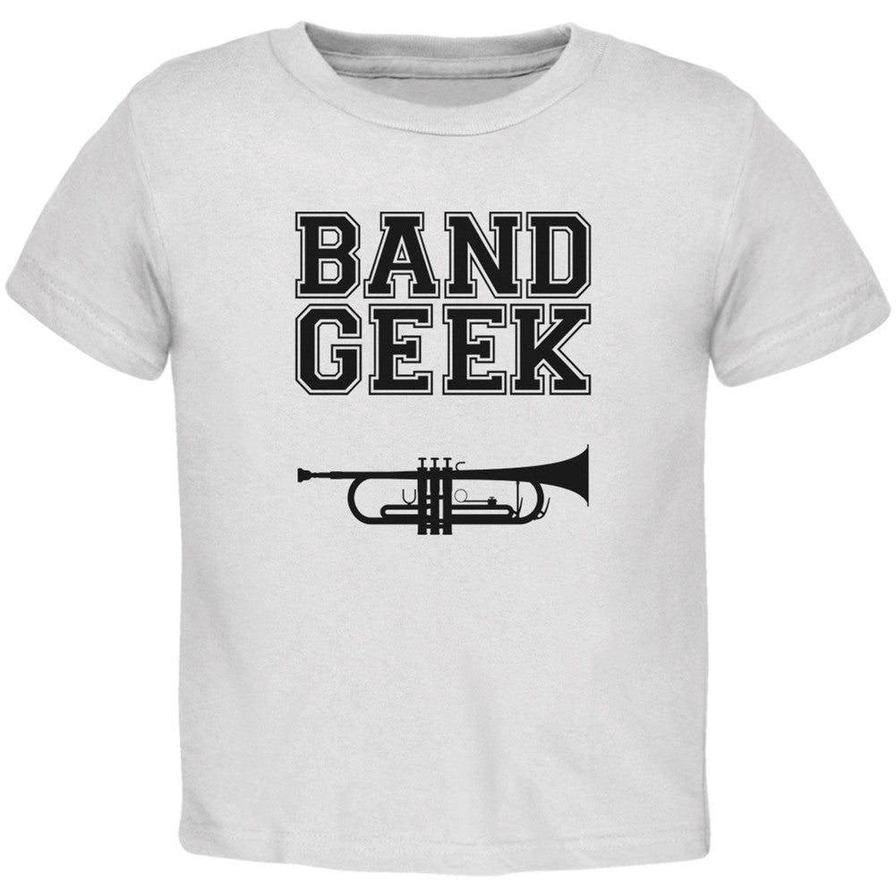 Band Geek Trumpet White Toddler T-Shirt Toddler T-Shirts Old Glory 2T White