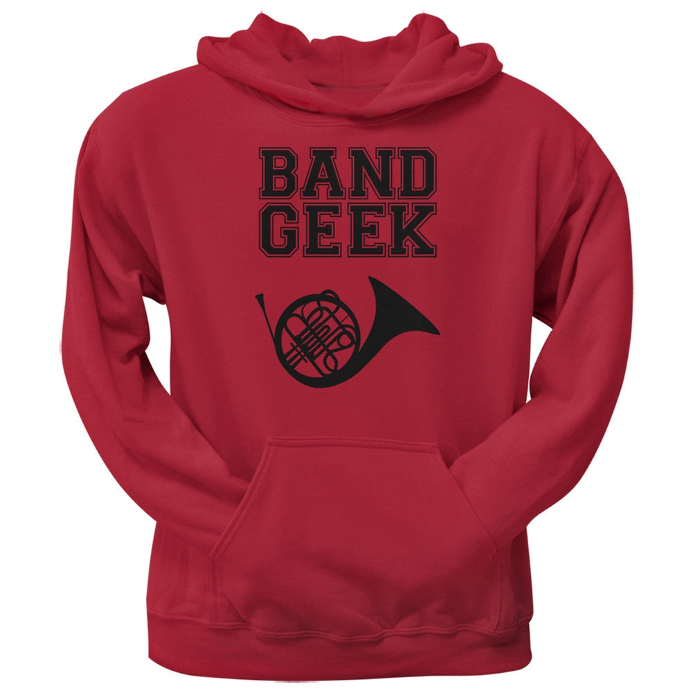 Band Geek French Horn Red Adult Hoodie Men's Hoodies Old Glory 2XL Red