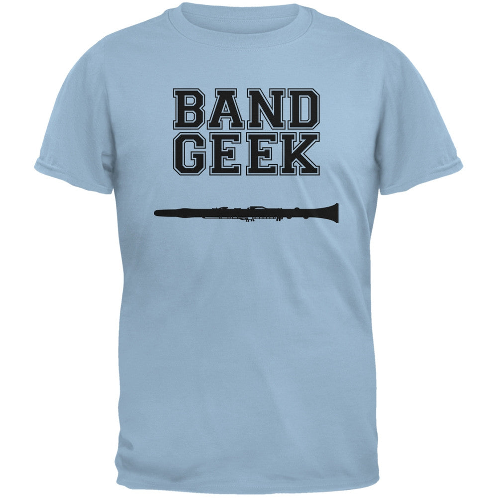 Band Geek Clarinet Light Blue Adult T-Shirt Men's T-Shirts Old Glory 2XL Blue