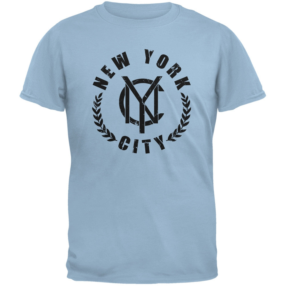 NYC Emblem Light Blue Adult T-Shirt Men's T-Shirts Old Glory 2XL Blue