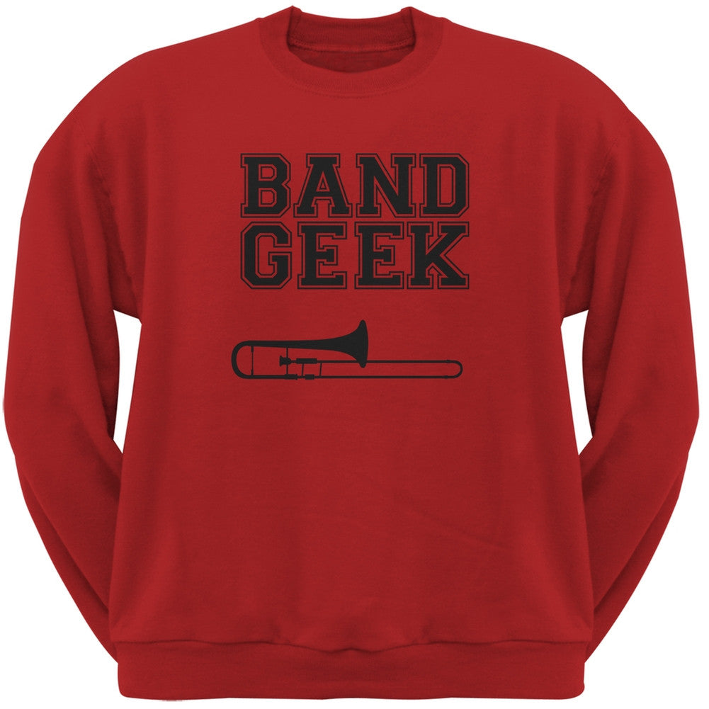Band Geek Trombone Red Adult Sweatshirt Men's Sweatshirts Old Glory 2XL Red