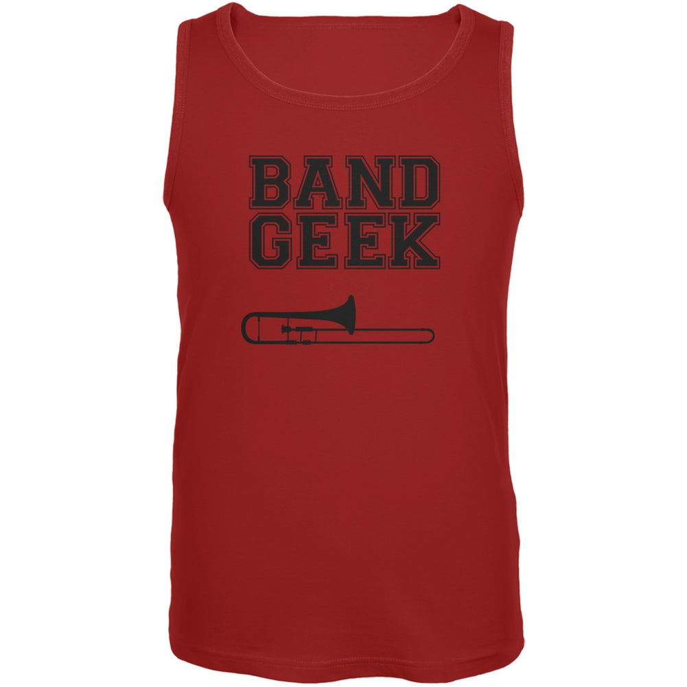 Band Geek Trombone Red Adult Tank Top Men's Tank Tops Old Glory 2XL Red
