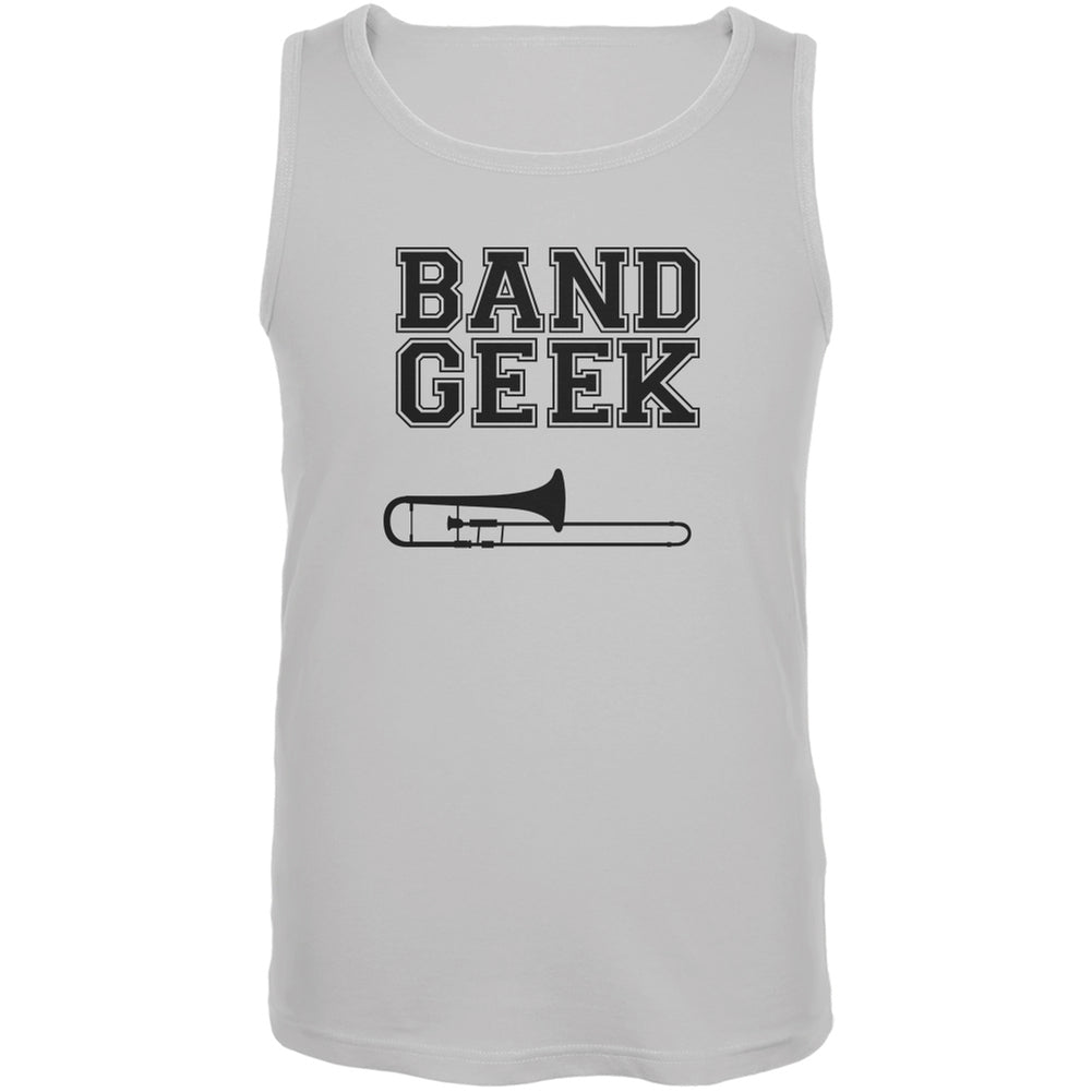 Band Geek Trombone White Adult Tank Top Men's Tank Tops Old Glory 2XL White