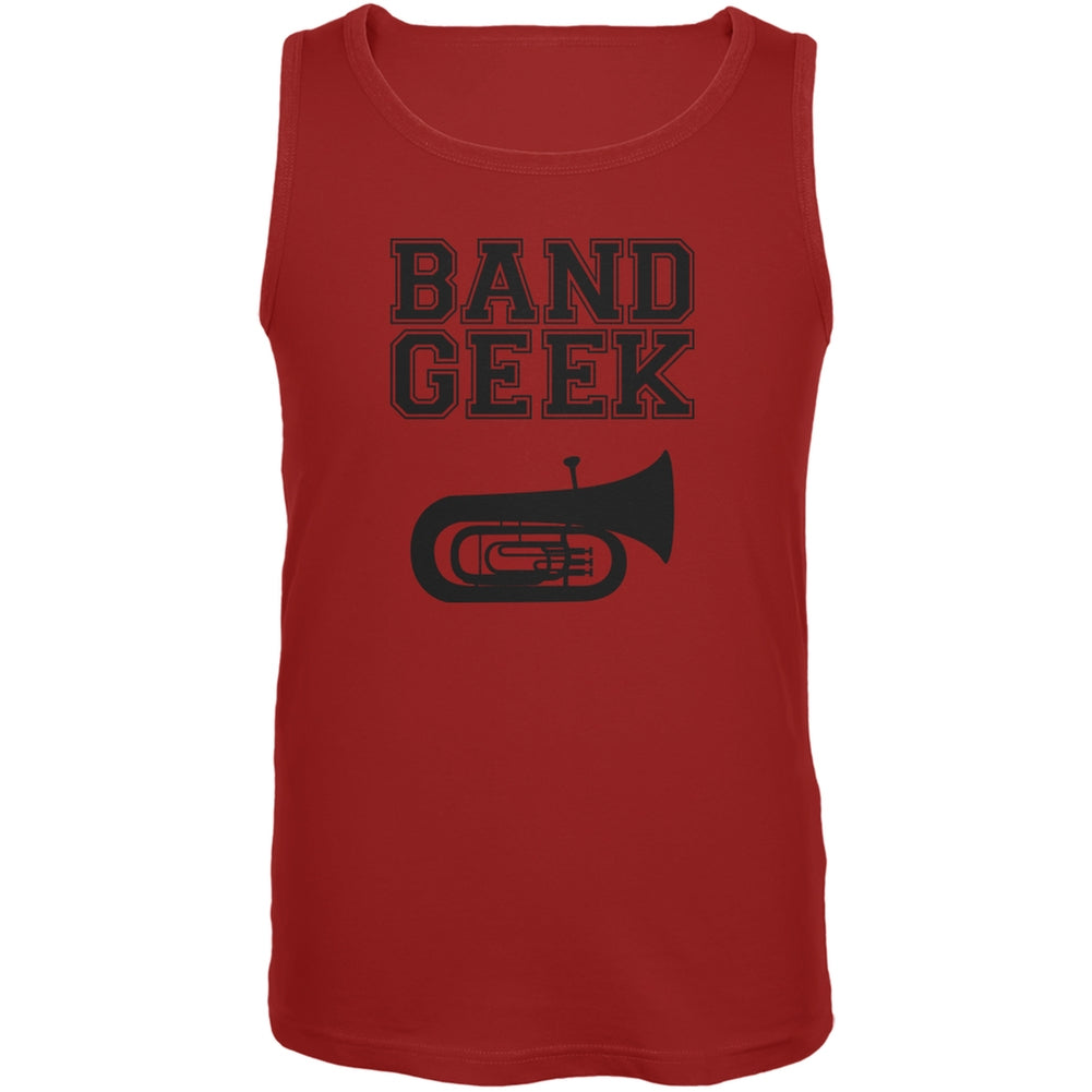 Band Geek Tuba Red Adult Tank Top Men's Tank Tops Old Glory 2XL Red