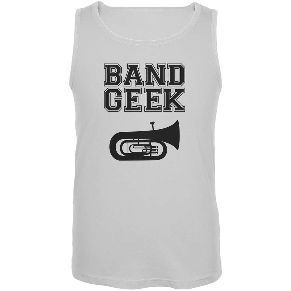 Band Geek Tuba White Adult Tank Top Men's Tank Tops Old Glory 2XL White