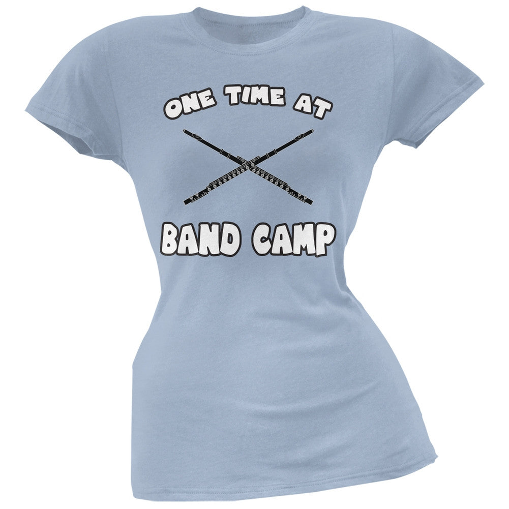 Band Camp Light Blue Soft Juniors T-Shirt Juniors T-Shirts Old Glory 2XL Blue