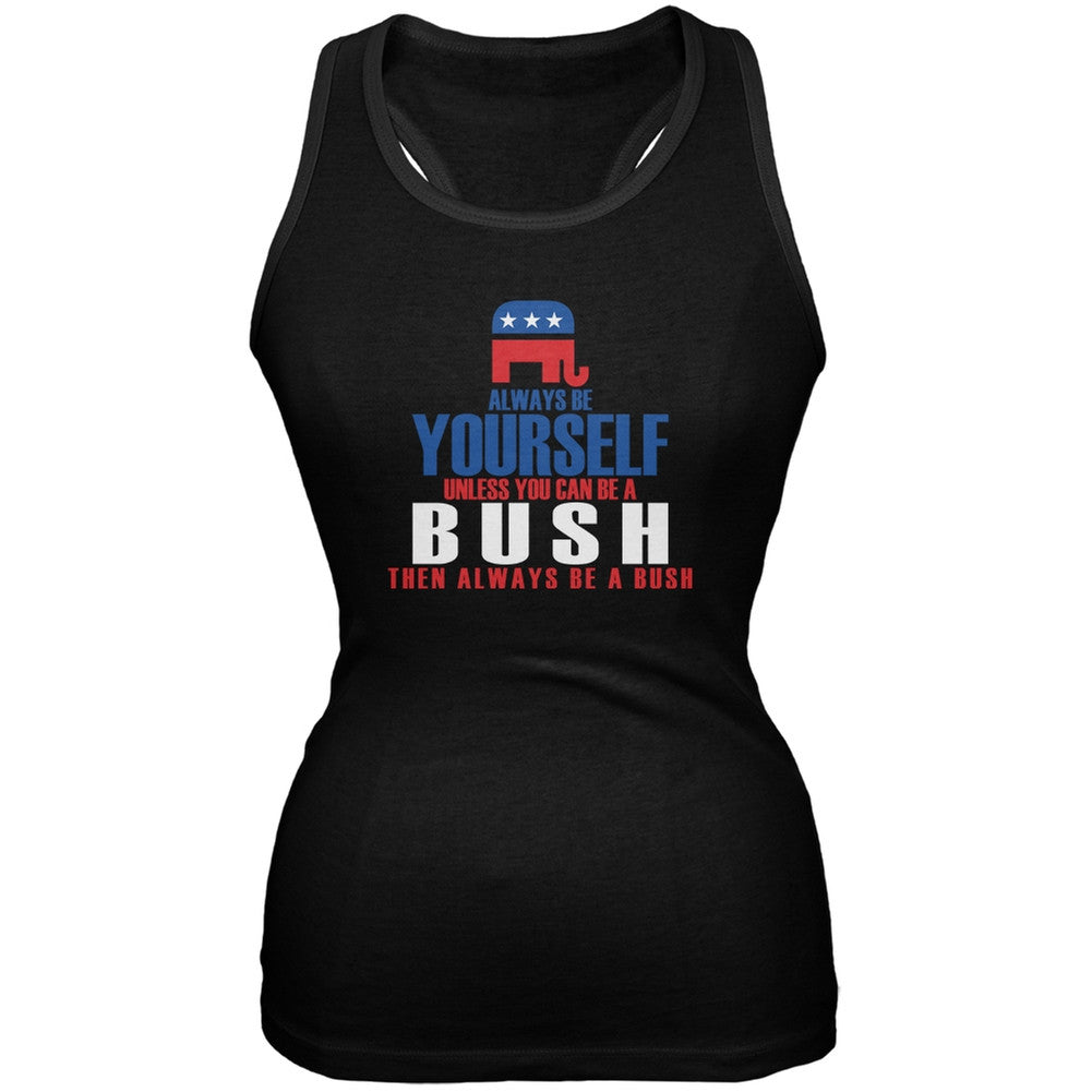 Election 2016 Always Be Yourself Jeb Bush Black Juniors Soft Tank Top Juniors Tank Tops Old Glory 2XL Black