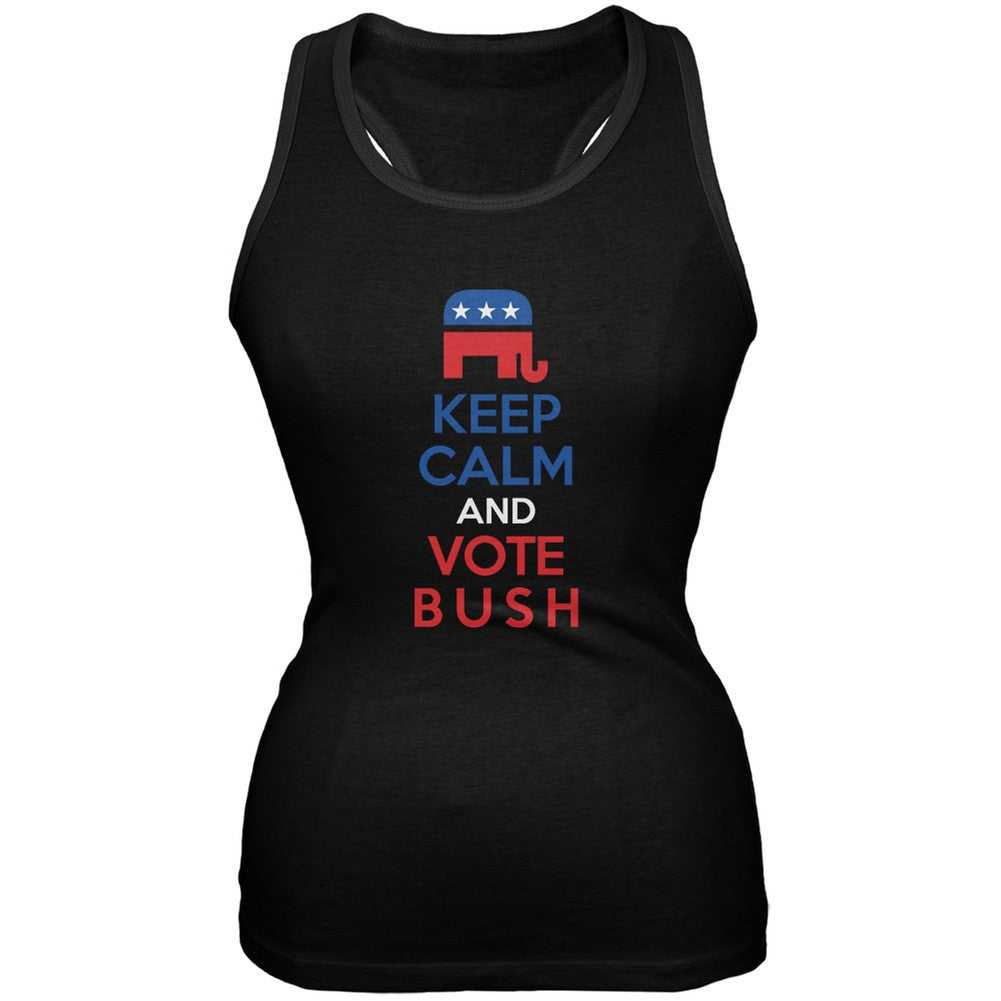 Election 2016 Keep Calm and Vote Bush Black Juniors Soft Tank Top Juniors Tank Tops Old Glory 2XL Black