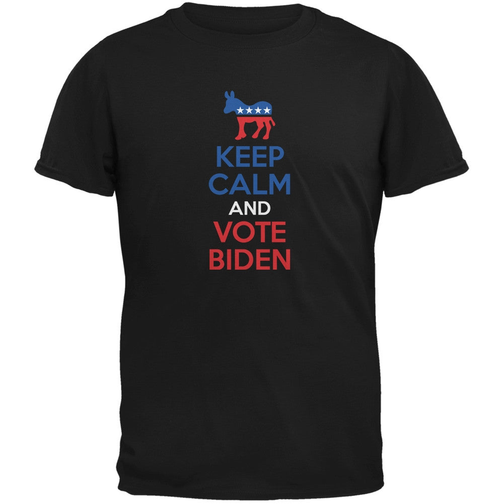 Election 2016 Keep Calm and Vote Biden Black Adult T-Shirt Men's T-Shirts Old Glory 2XL Black