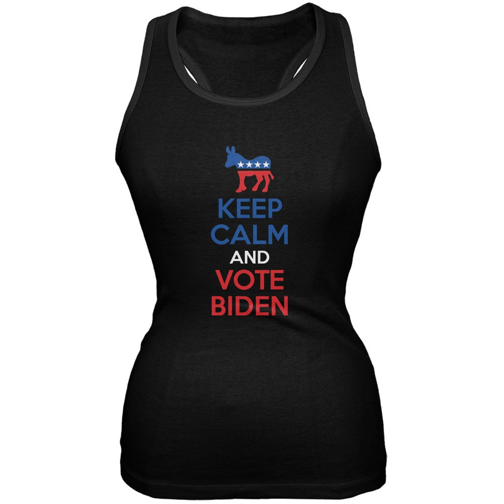 Election 2016 Keep Calm and Vote Biden Black Juniors Soft Tank Top Juniors Tank Tops Old Glory 2XL Black