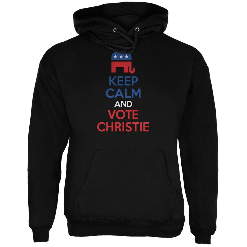 Election 2016 Keep Calm and Vote Christie Black Adult Hoodie Men's Hoodies Old Glory 2XL Black