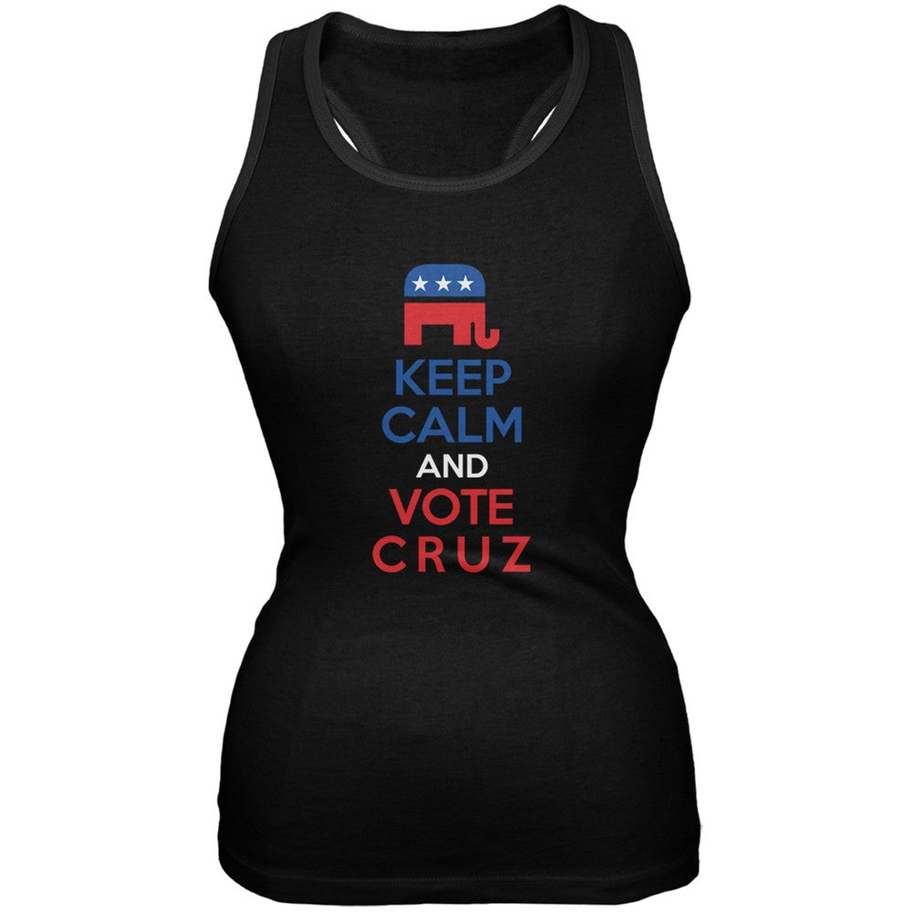 Election 2016 Keep Calm and Vote Cruz Black Juniors Soft Tank Top Juniors Tank Tops Old Glory 2XL Black