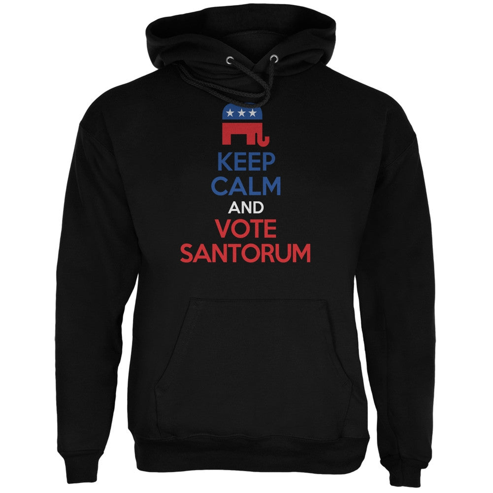 Election 2016 Keep Calm and Vote Santorum Black Adult Hoodie Men's Hoodies Old Glory 2XL Black