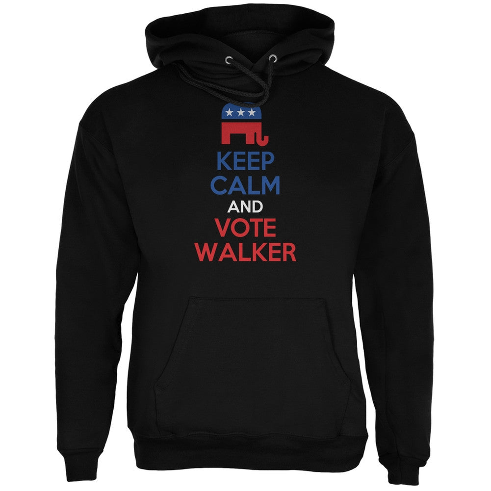 Election 2016 Keep Calm and Vote Walker Black Adult Hoodie Men's Hoodies Old Glory 2XL Black
