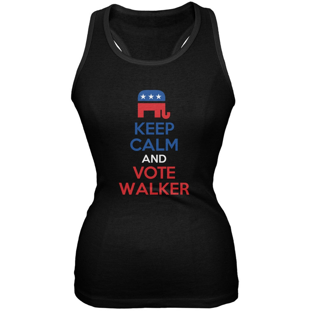 Election 2016 Keep Calm and Vote Walker Black Juniors Soft Tank Top Juniors Tank Tops Old Glory 2XL Black
